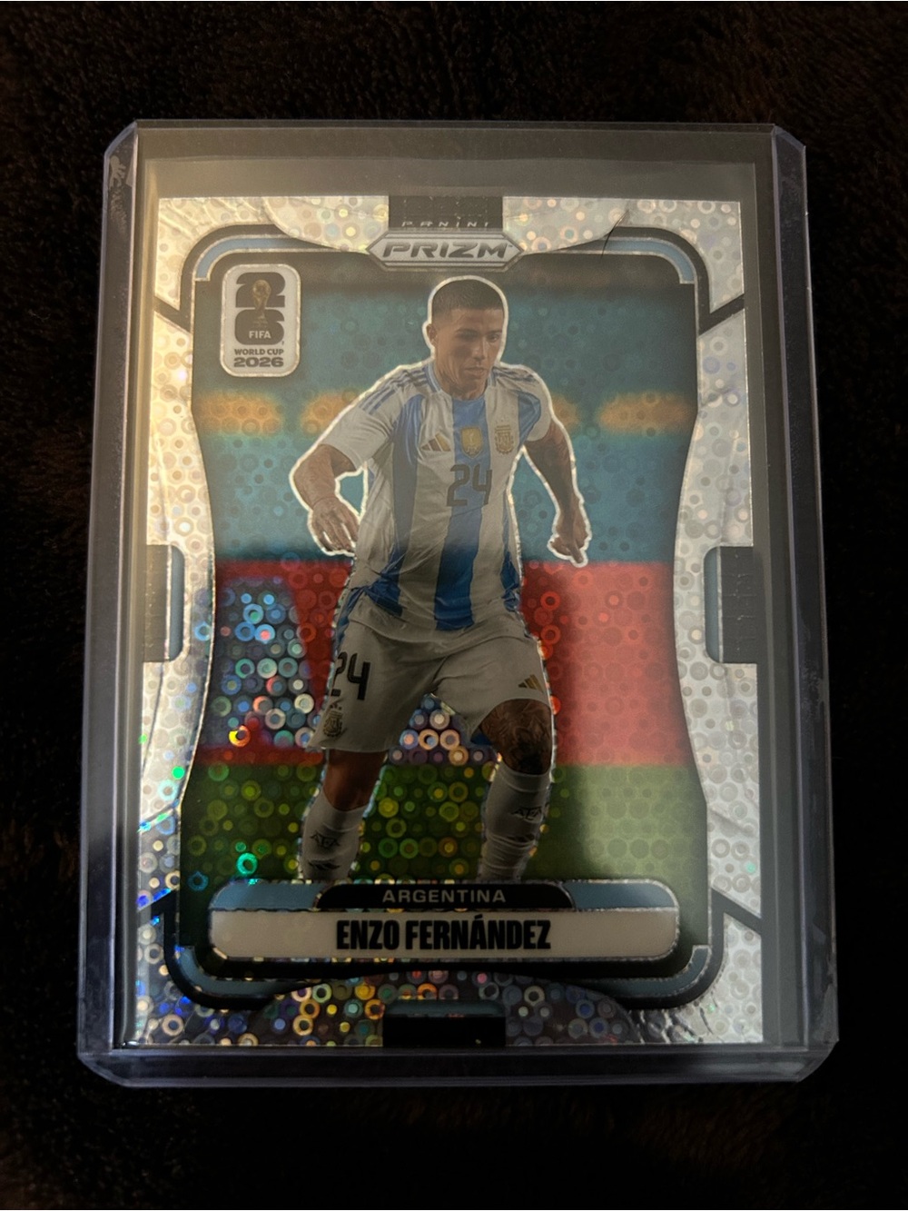 Panini Prizm Enzo Fernández Trading Card - Blue, White & Silver
